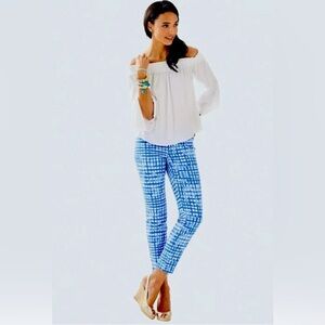 Lilly Pulitzer Blue & White Gingham Kelly Pants